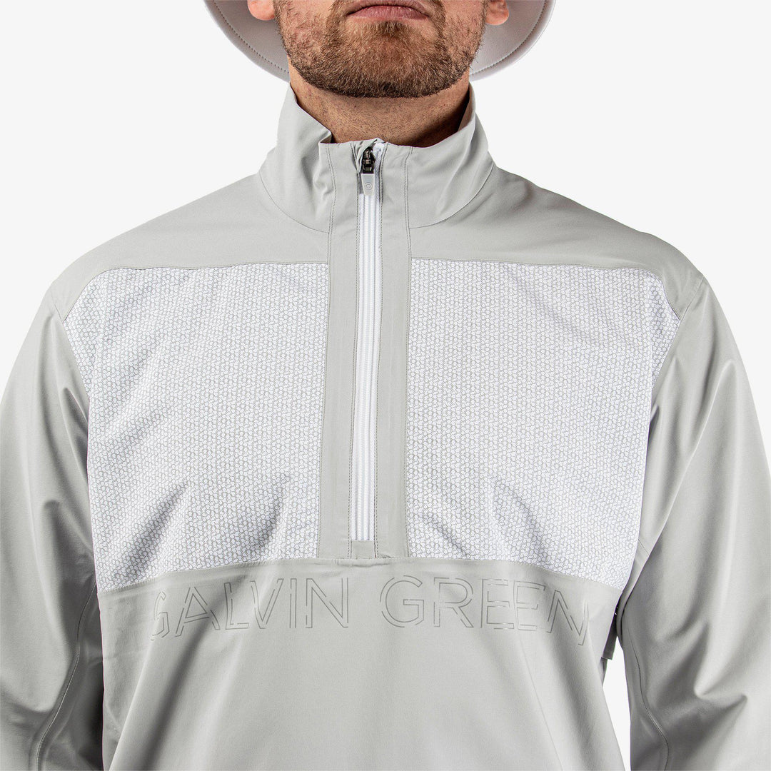 Ashford is a Waterproof golf jacket for Men in the color Cool Grey/White(4)