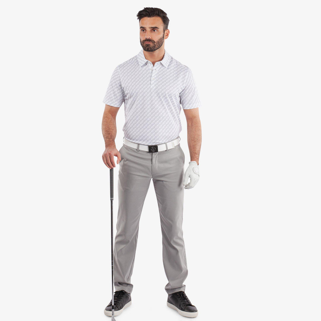 Marcus is a Breathable short sleeve golf shirt for Men in the color White(2)