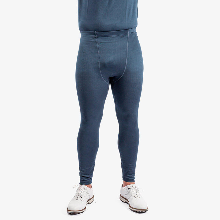 Elof is a Thermal base layer golf leggings for Men in the color Navy/Blue Bell(2)