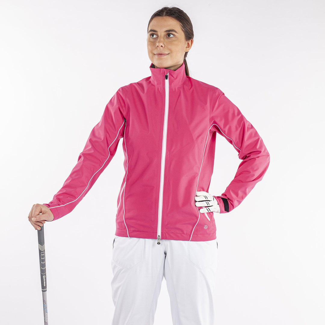 Arissa is a Waterproof golf jacket for Women in the color Amazing Pink(1)