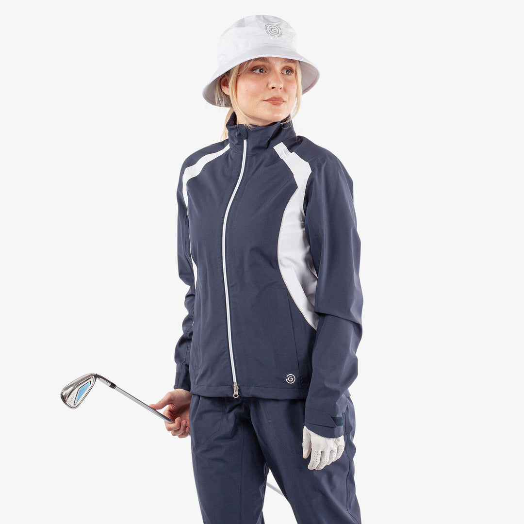 Amy is a Waterproof golf jacket for Women in the color Navy/White(1)