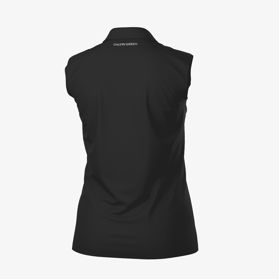 Meg is a Breathable short sleeve golf shirt for Women in the color Black/White(7)