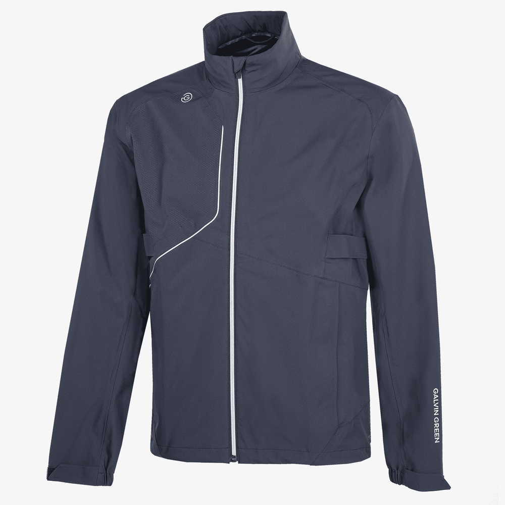 Ames is a Waterproof golf jacket for Men in the color Navy/White(0)