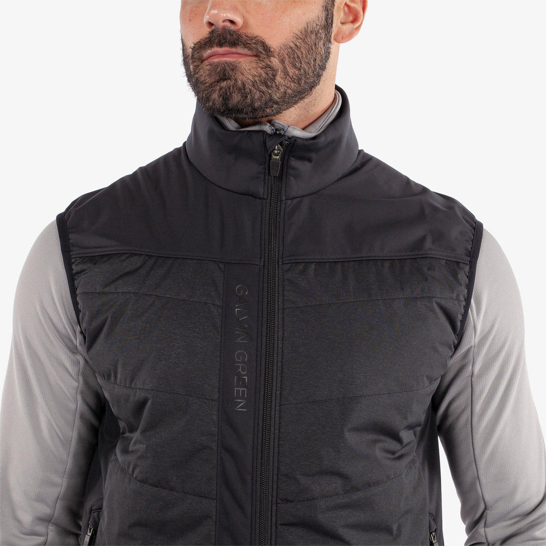 Lauro is a Windproof and water repellent golf vest for Men in the color Black(3)