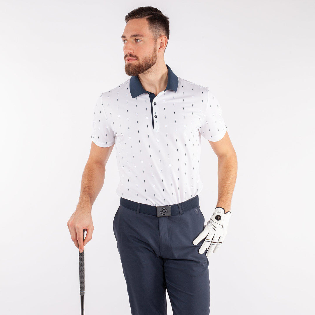 Mayson is a Breathable short sleeve golf shirt for Men in the color White(1)