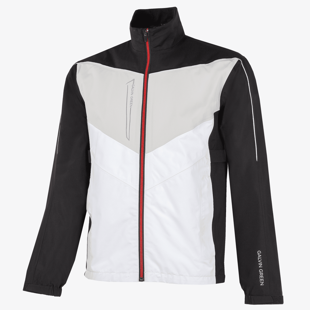 Armstrong is a Waterproof golf jacket for Men in the color Black/White/Red(0)