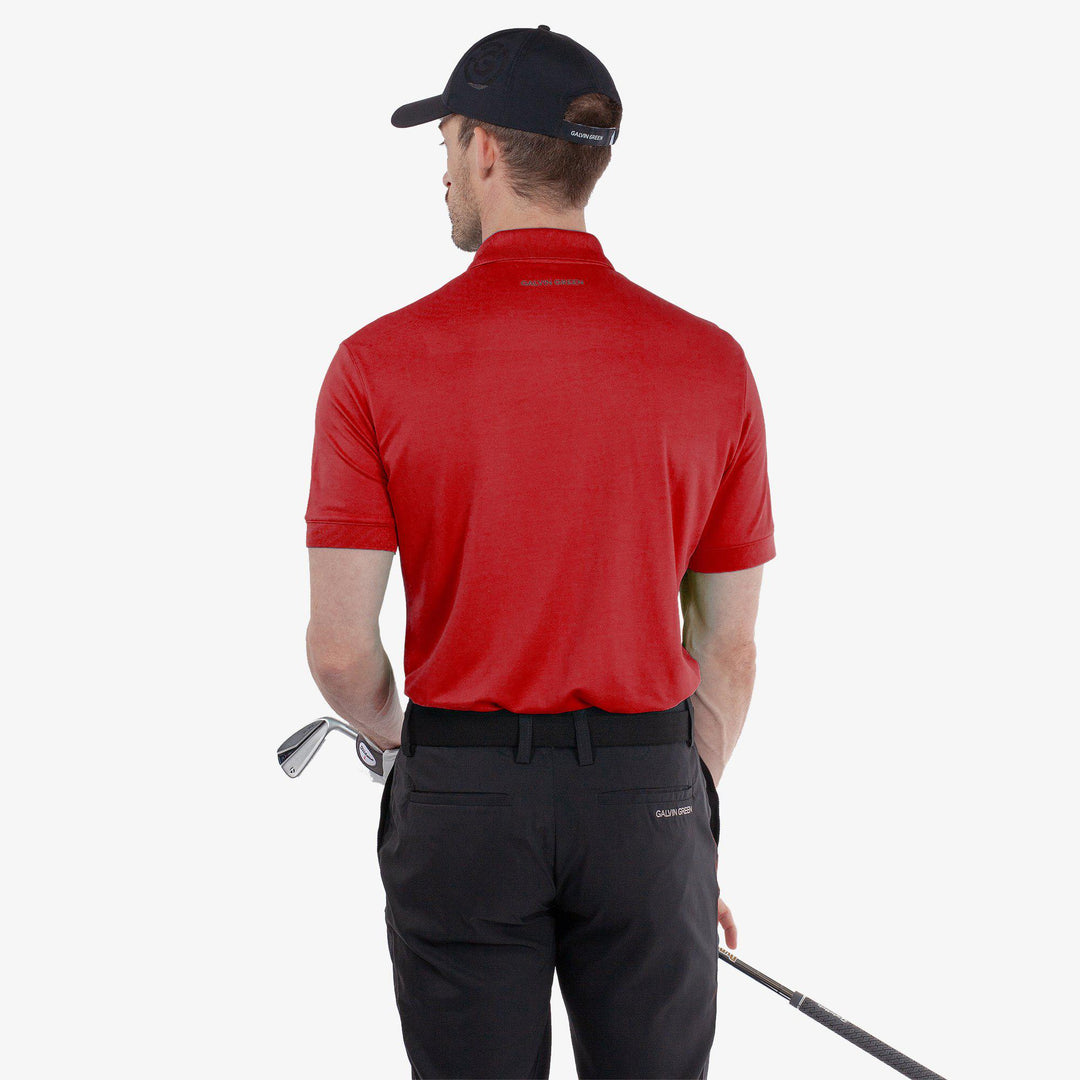 Maximilian is a Breathable short sleeve golf shirt for Men in the color Red(4)