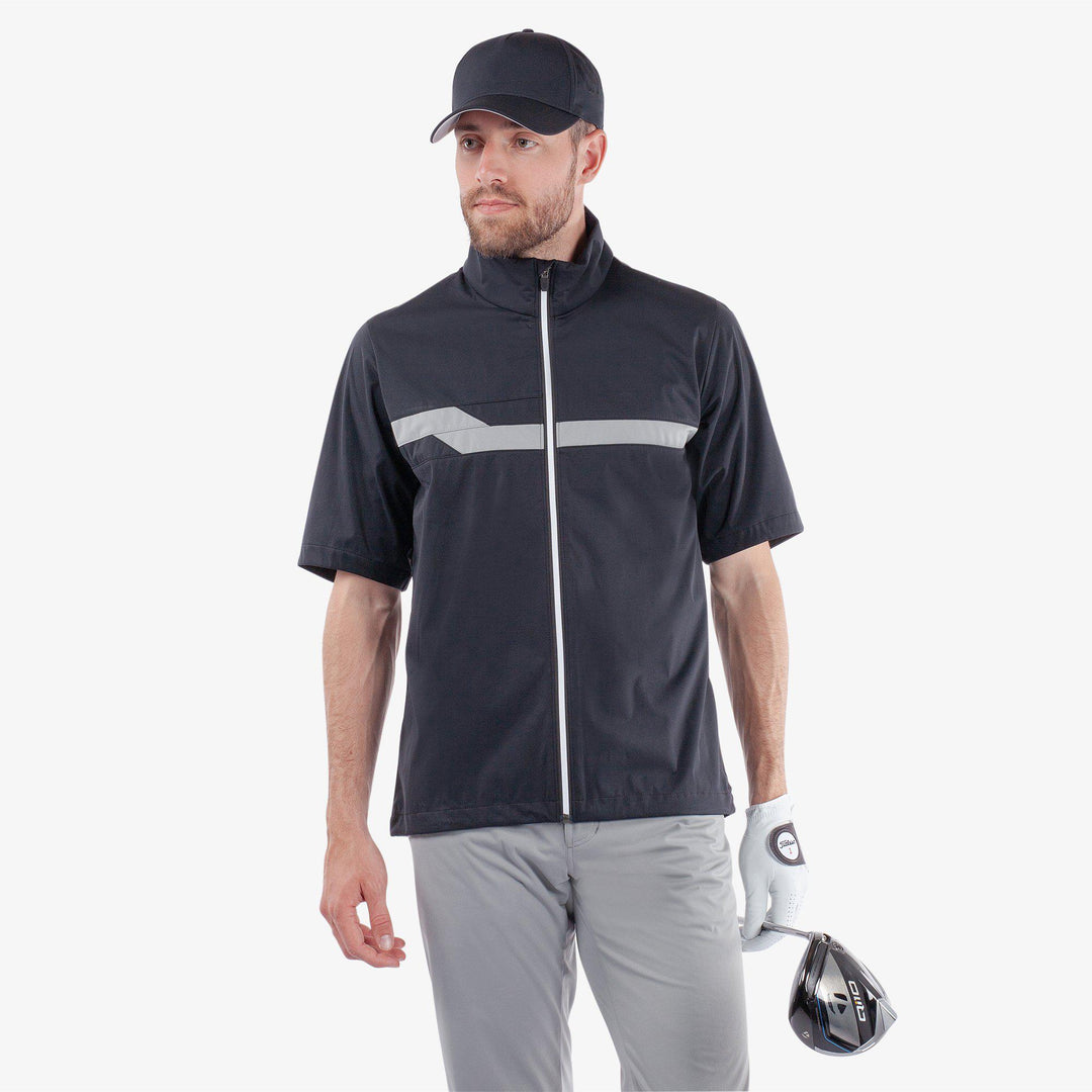 Lex is a Windproof and water repellent golf jacket for Men in the color Sharkskin/Black(1)