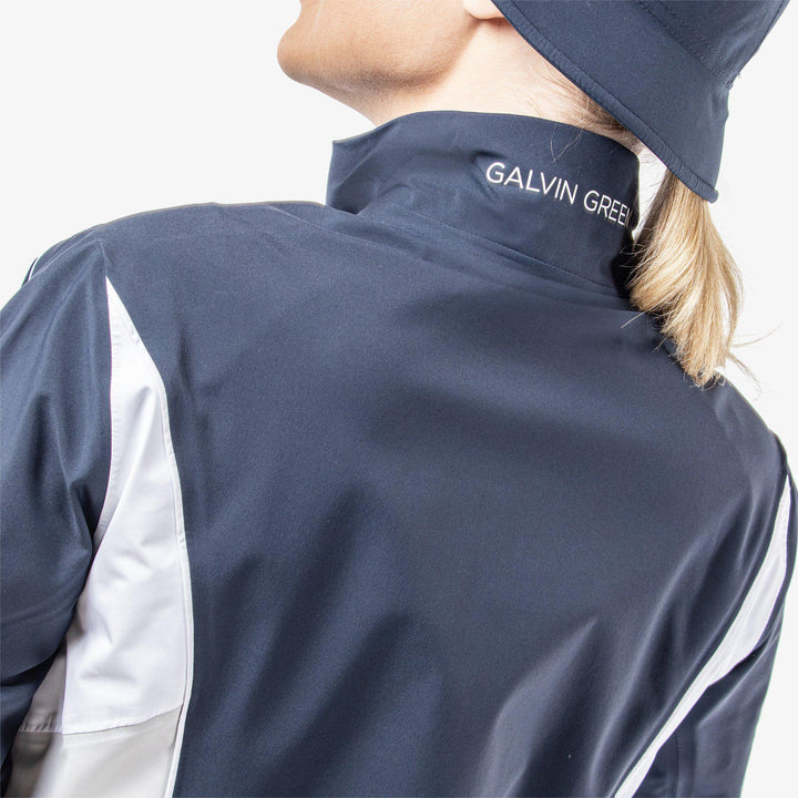 Ally is a Waterproof golf jacket for Women in the color Navy/Cool Grey/White(6)