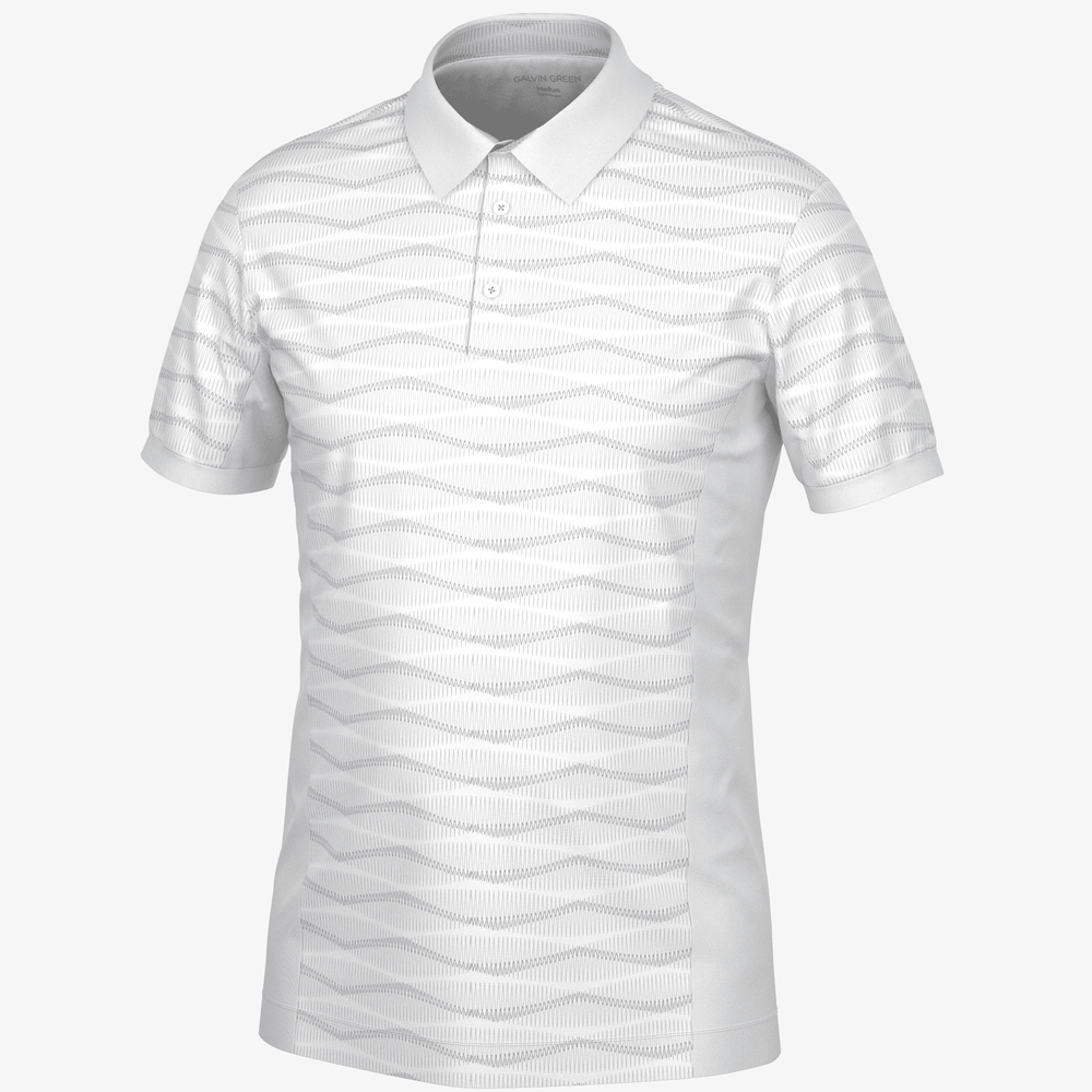 Merlin is a Breathable short sleeve golf shirt for Men in the color White/Cool Grey(0)