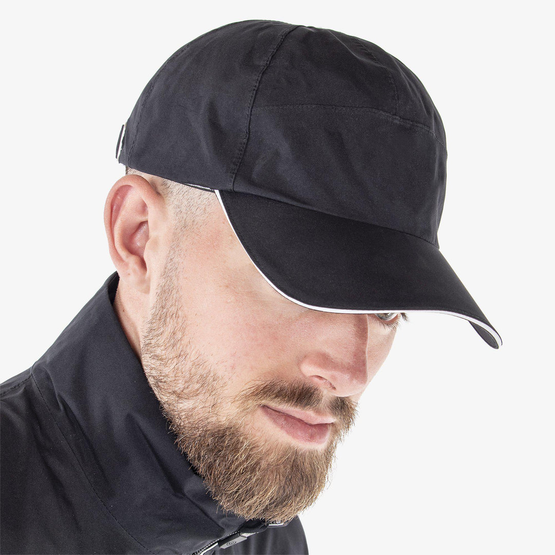 Axiom cresting is a Waterproof golf cap in the color Black(2)