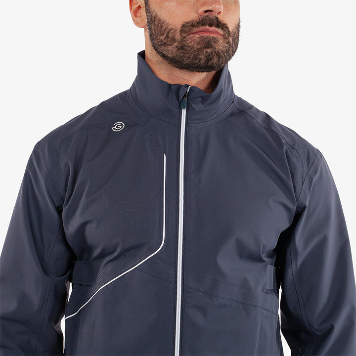 Ames is a Waterproof golf jacket for Men in the color Navy/White(3)