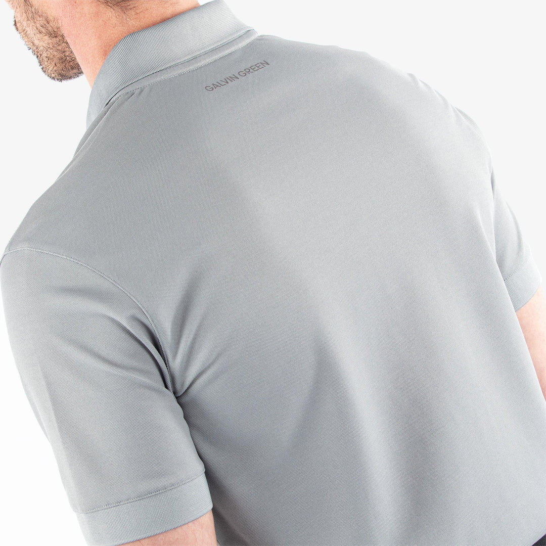 Maximilian is a Breathable short sleeve golf shirt for Men in the color Sharkskin(4)