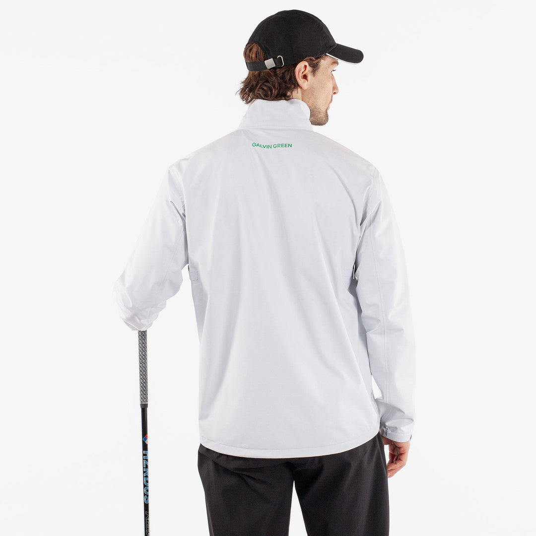 Apollo  is a Waterproof golf jacket for Men in the color White/Black/Cherry(4)