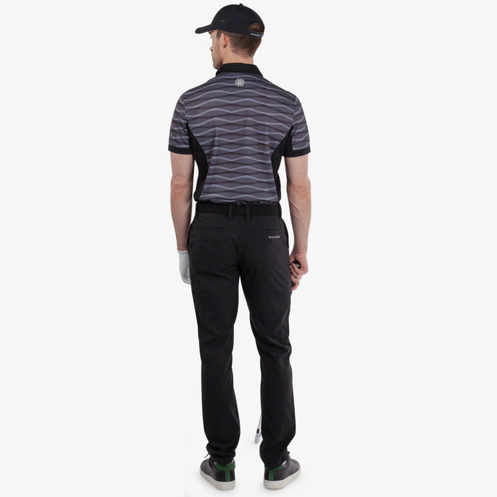 Merlin is a Breathable short sleeve golf shirt for Men in the color Black/Sharkskin(6)