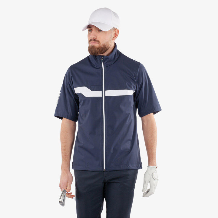 Lex is a Windproof and water repellent golf jacket for Men in the color Navy/White(1)