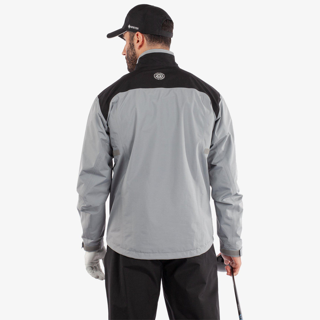 Anton is a Waterproof golf jacket for Men in the color Sharkskin/Black(7)