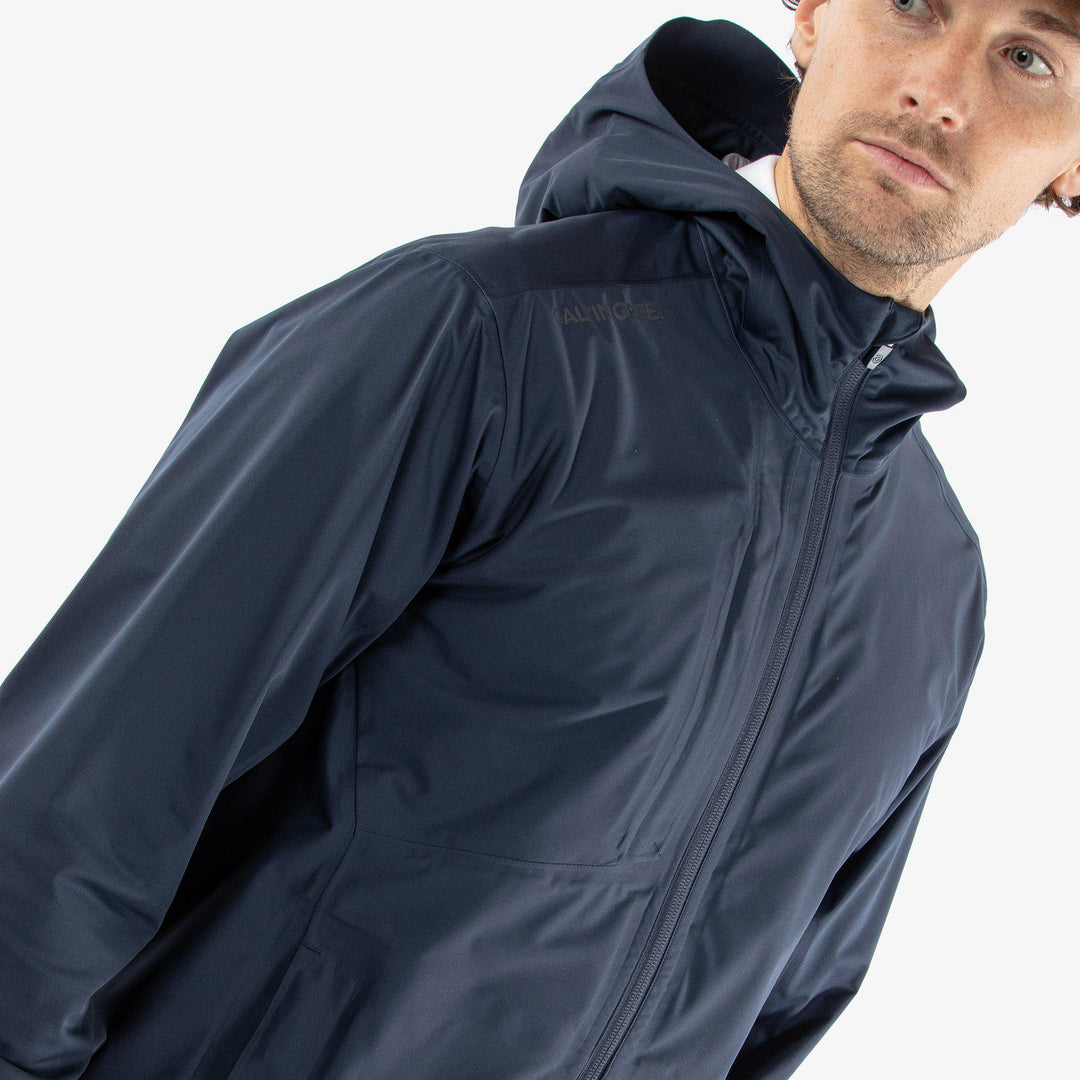 Amos is a Waterproof golf jacket for Men in the color Navy(3)