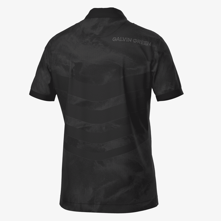 Mirza is a Breathable short sleeve golf shirt for Men in the color Black(7)