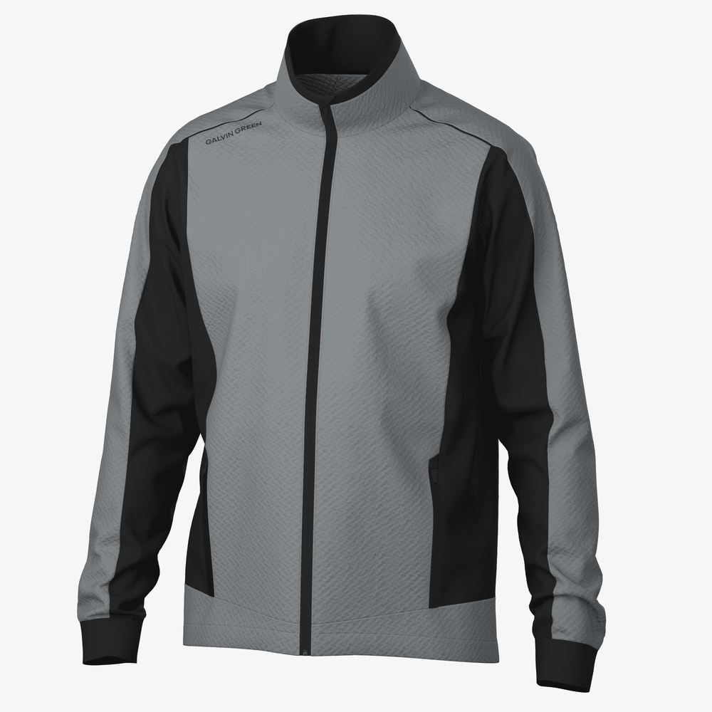 Lyndon is a Windproof and water repellent golf jacket for Men in the color Sharkskin/Black(0)