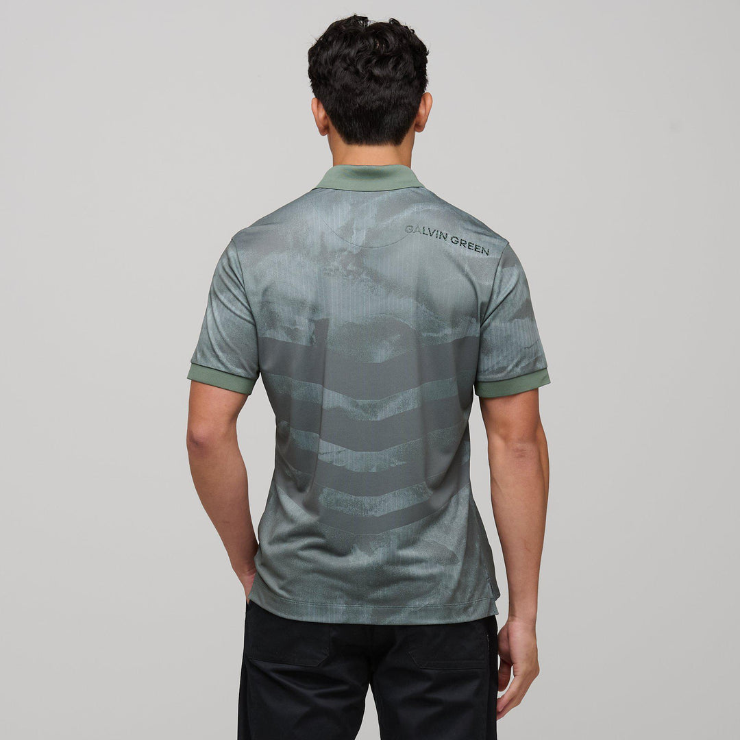 Mirza is a Breathable short sleeve golf shirt for Men in the color Duck Green(4)