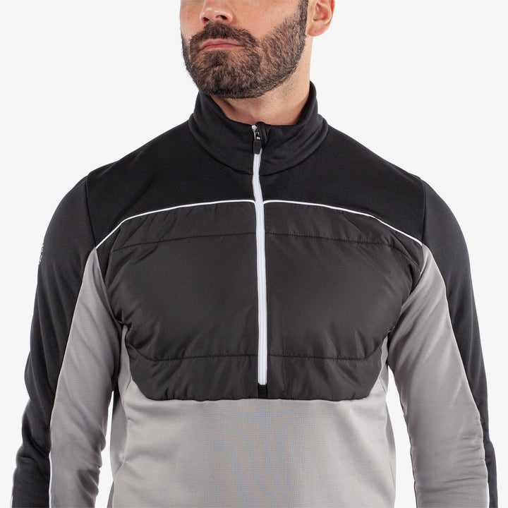 Douglas is a Insulating golf mid layer for Men in the color Sharkskin/Black(3)