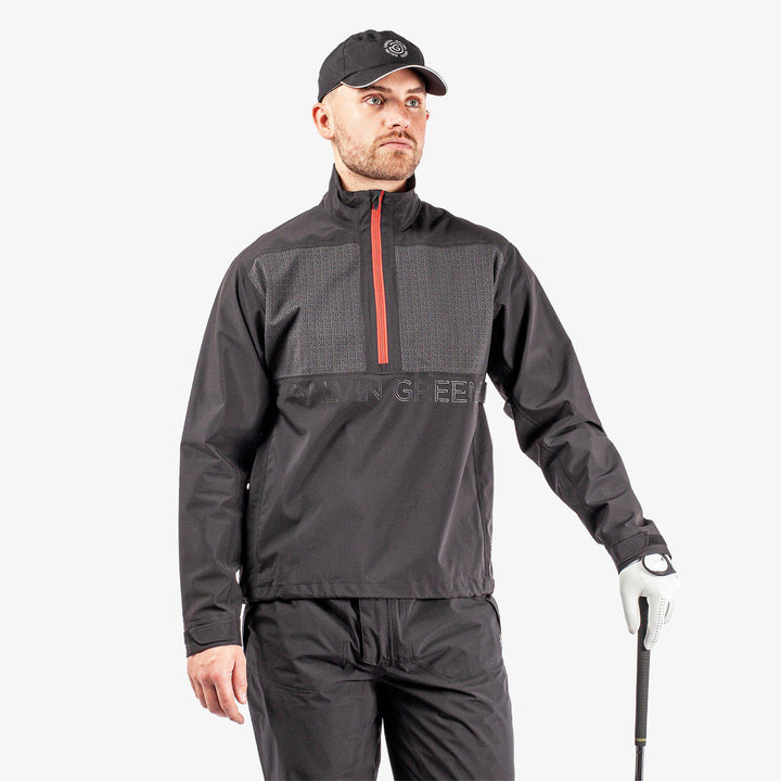 Ashford is a Waterproof golf jacket for Men in the color Black/Red(1)