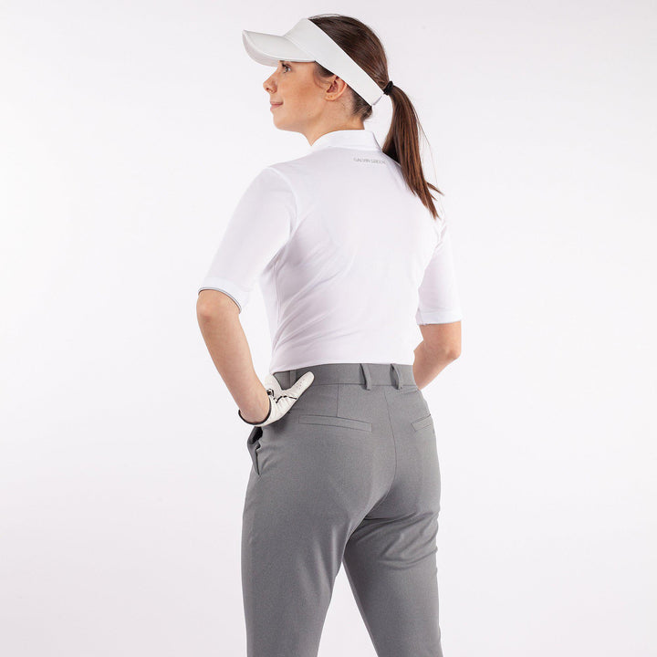 Marissa is a Breathable short sleeve golf shirt for Women in the color White(3)