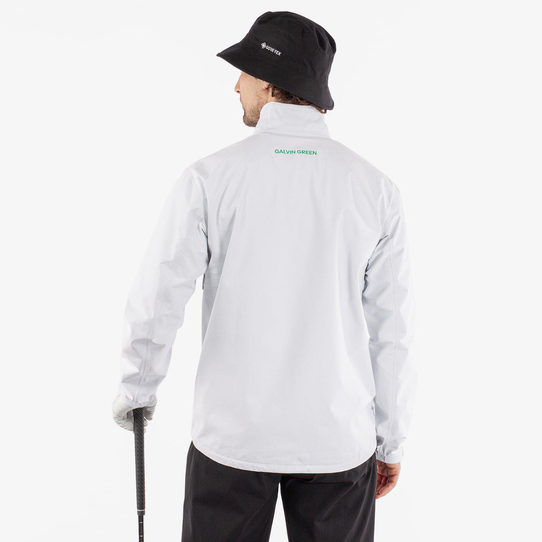 Apollo  is a Waterproof golf jacket for Men in the color White/Black/Green(4)