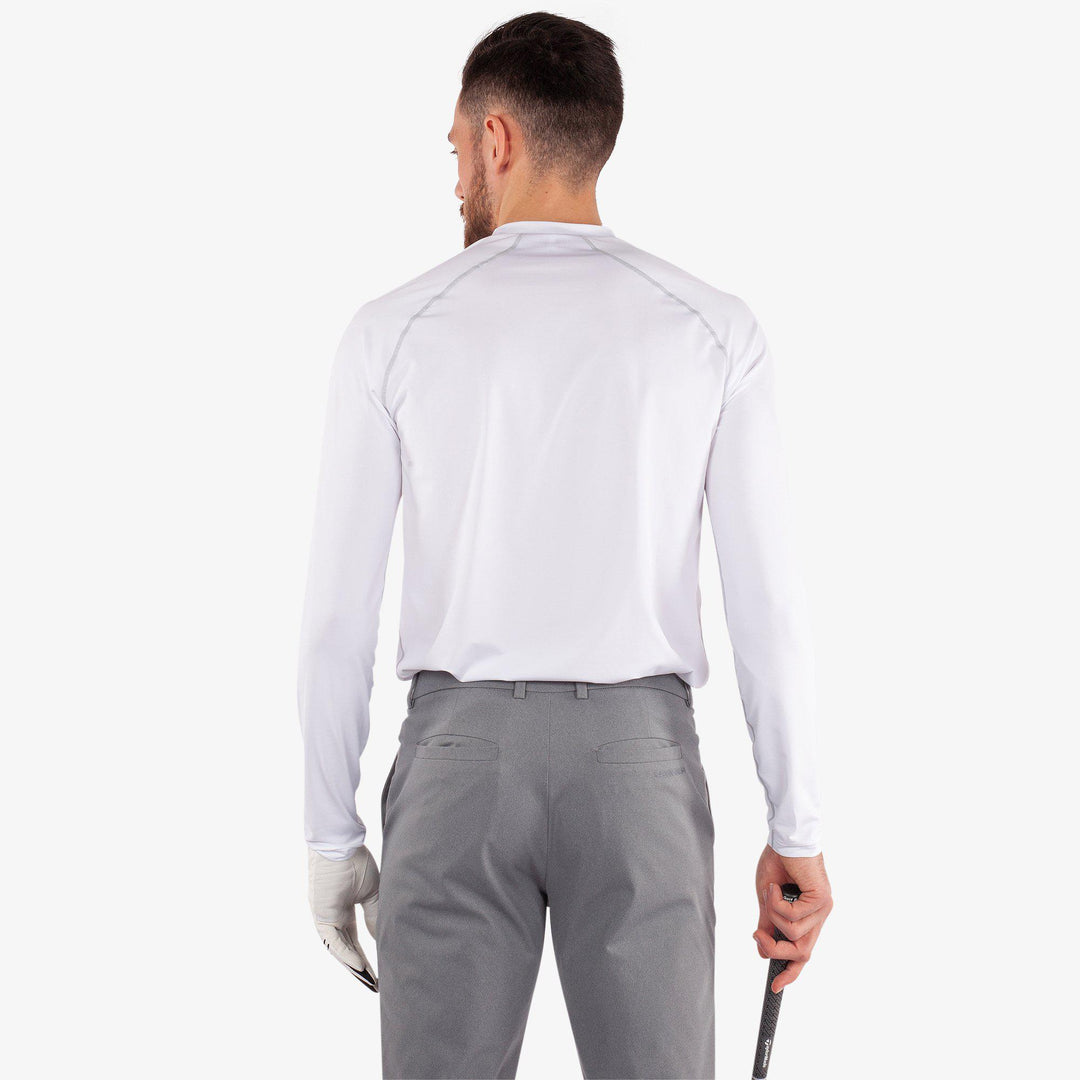 Enzo is a UV protection golf top for Men in the color White/Cool Grey(5)