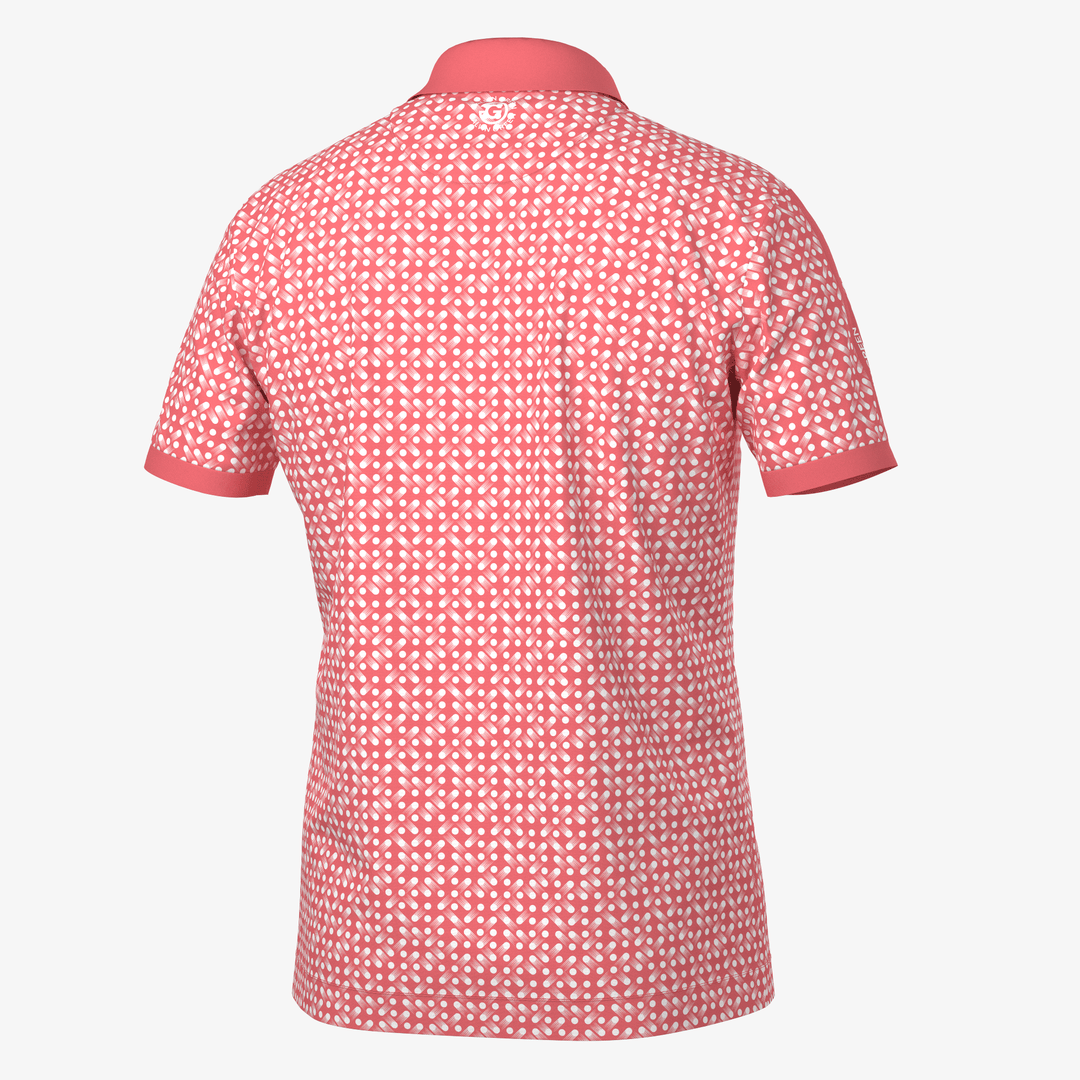 Melvin is a Breathable short sleeve golf shirt for Men in the color Coral/White (7)