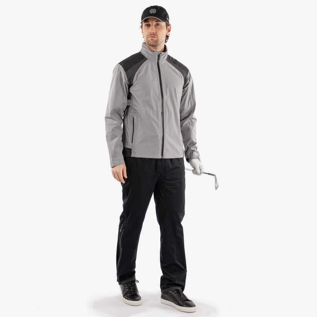 Action is a Waterproof golf jacket for Men in the color Sharkskin(2)