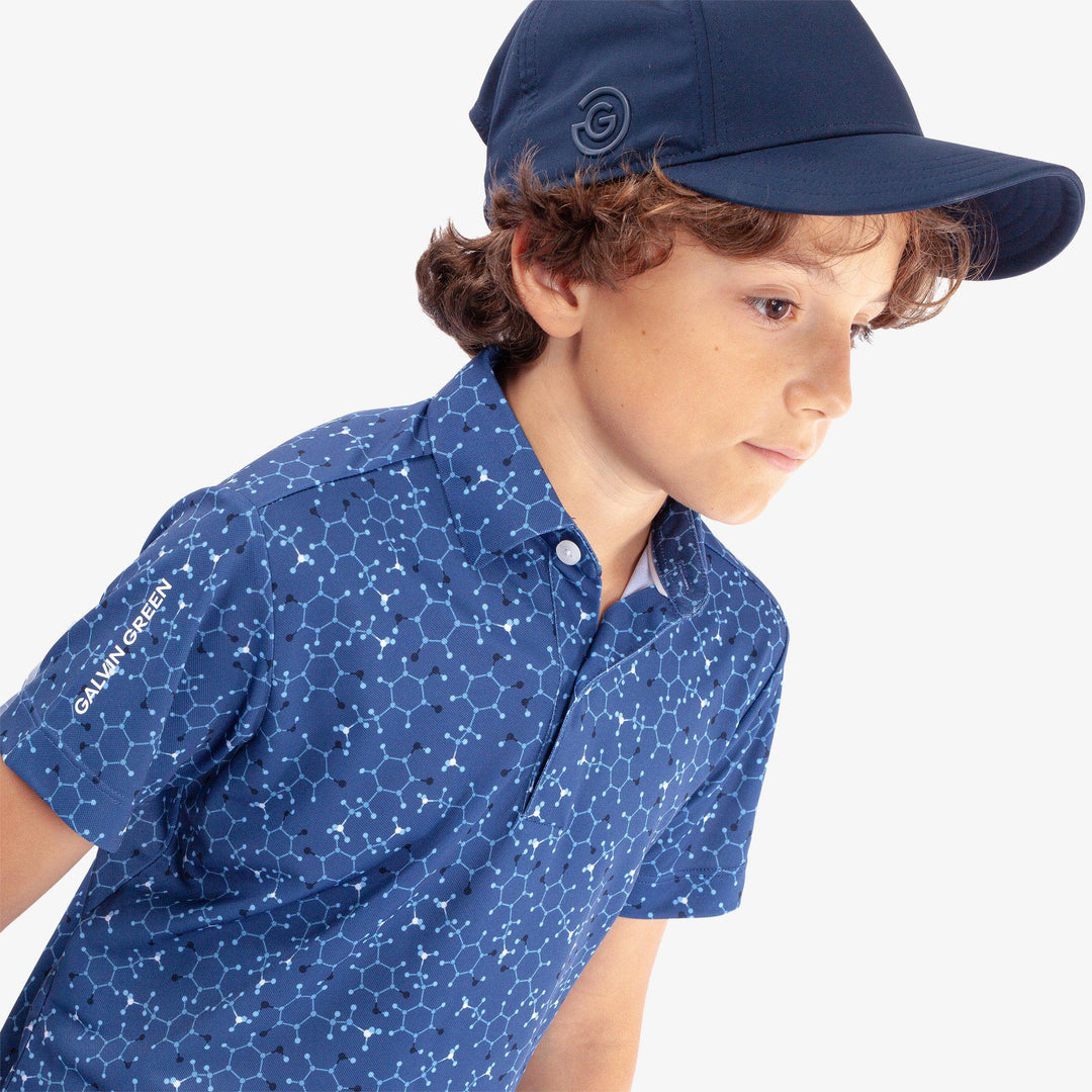 Rocco is a Breathable short sleeve golf shirt for Juniors in the color Blue/Navy(3)