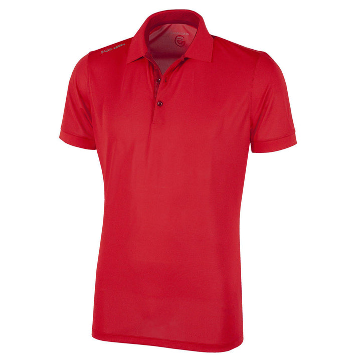 Max is a Breathable short sleeve golf shirt for Men in the color Red(0)