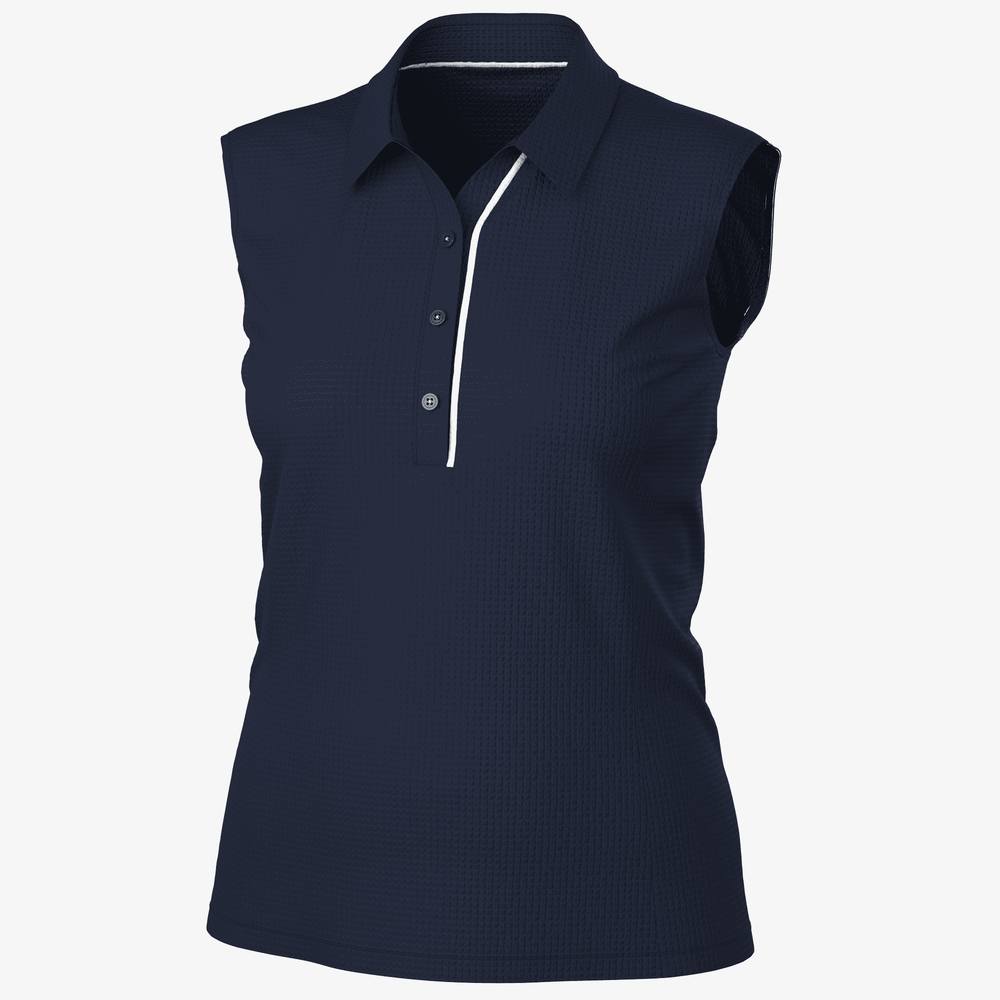 Mayla is a BREATHABLE SLEEVELESS GOLF SHIRT for Women in the color Navy(0)