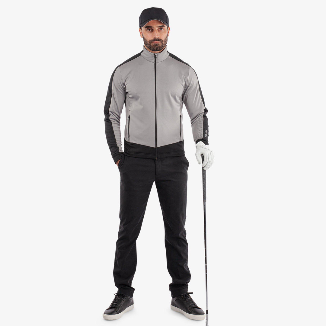 Dawson is a Insulating golf mid layer for Men in the color Sharkskin/Black(2)