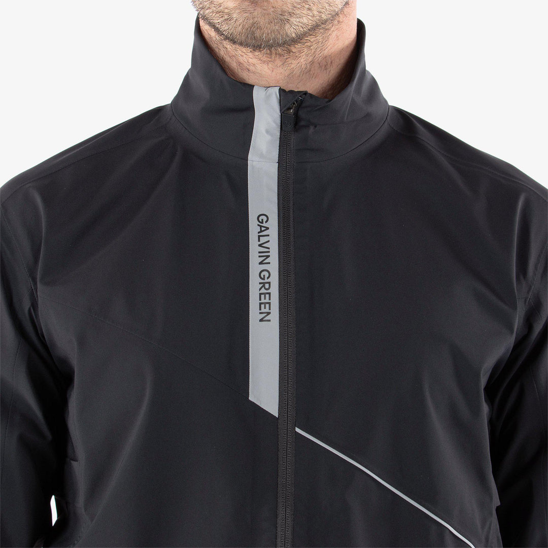 Apollo  is a Waterproof golf jacket for Men in the color Black/Sharkskin(3)