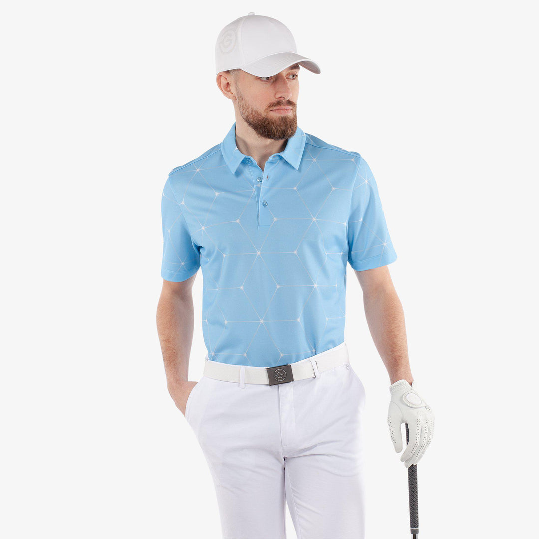Milo is a Breathable short sleeve golf shirt for Men in the color Alaskan Blue(1)