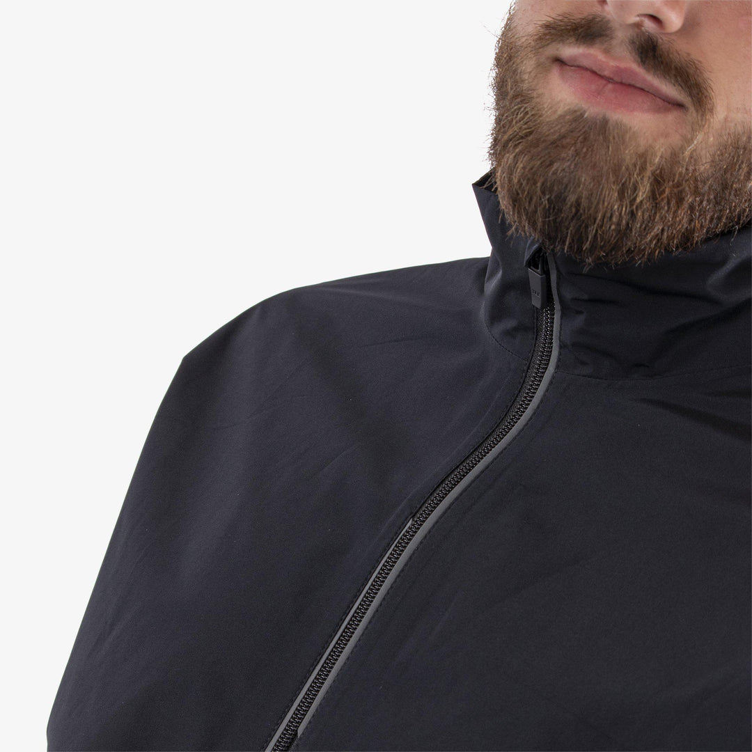 Arvin is a Waterproof golf jacket for Men in the color Black/Sharkskin(3)