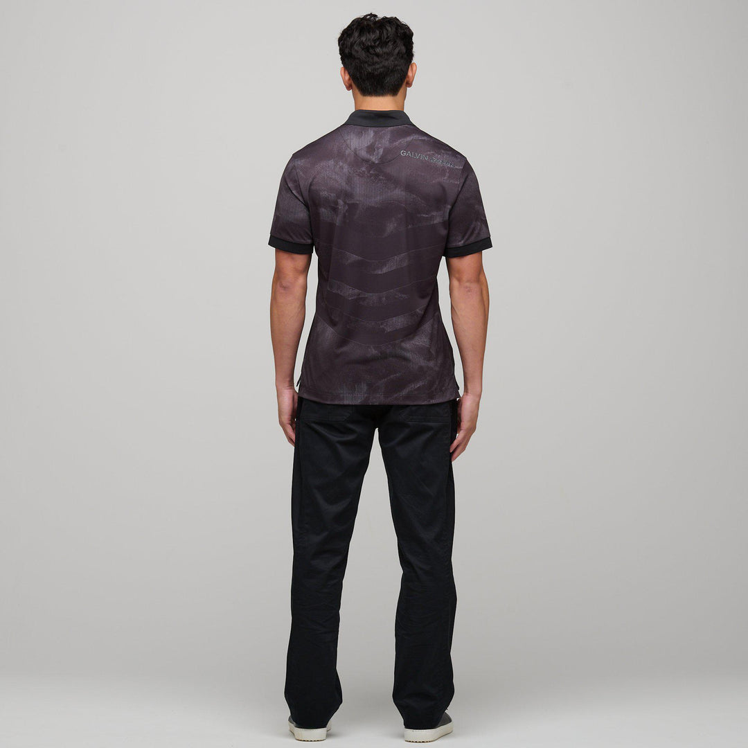 Mirza is a Breathable short sleeve golf shirt for Men in the color Black(6)