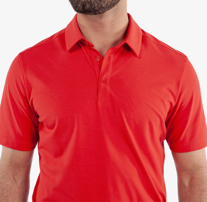 Marcelo is a Breathable short sleeve golf shirt for Men in the color Red(3)