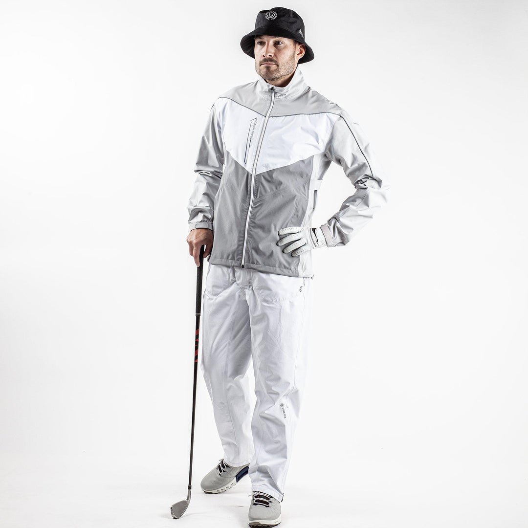 Armstrong is a Waterproof golf jacket for Men in the color Cool Grey/Sharkskin/White(2)