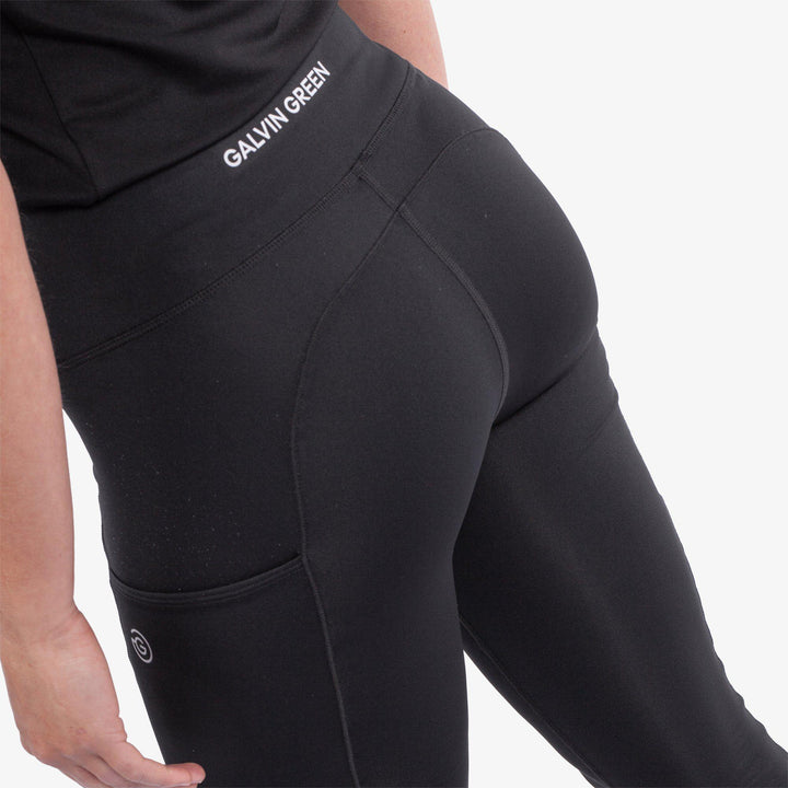 Nicoline is a Breathable and stretchy golf leggings for Women in the color Black(6)