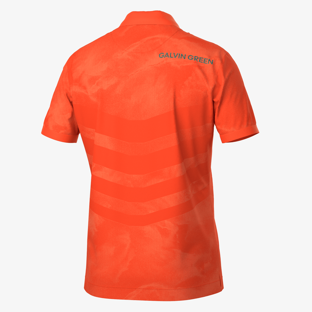 Mirza is a Breathable short sleeve golf shirt for Men in the color Orange(7)