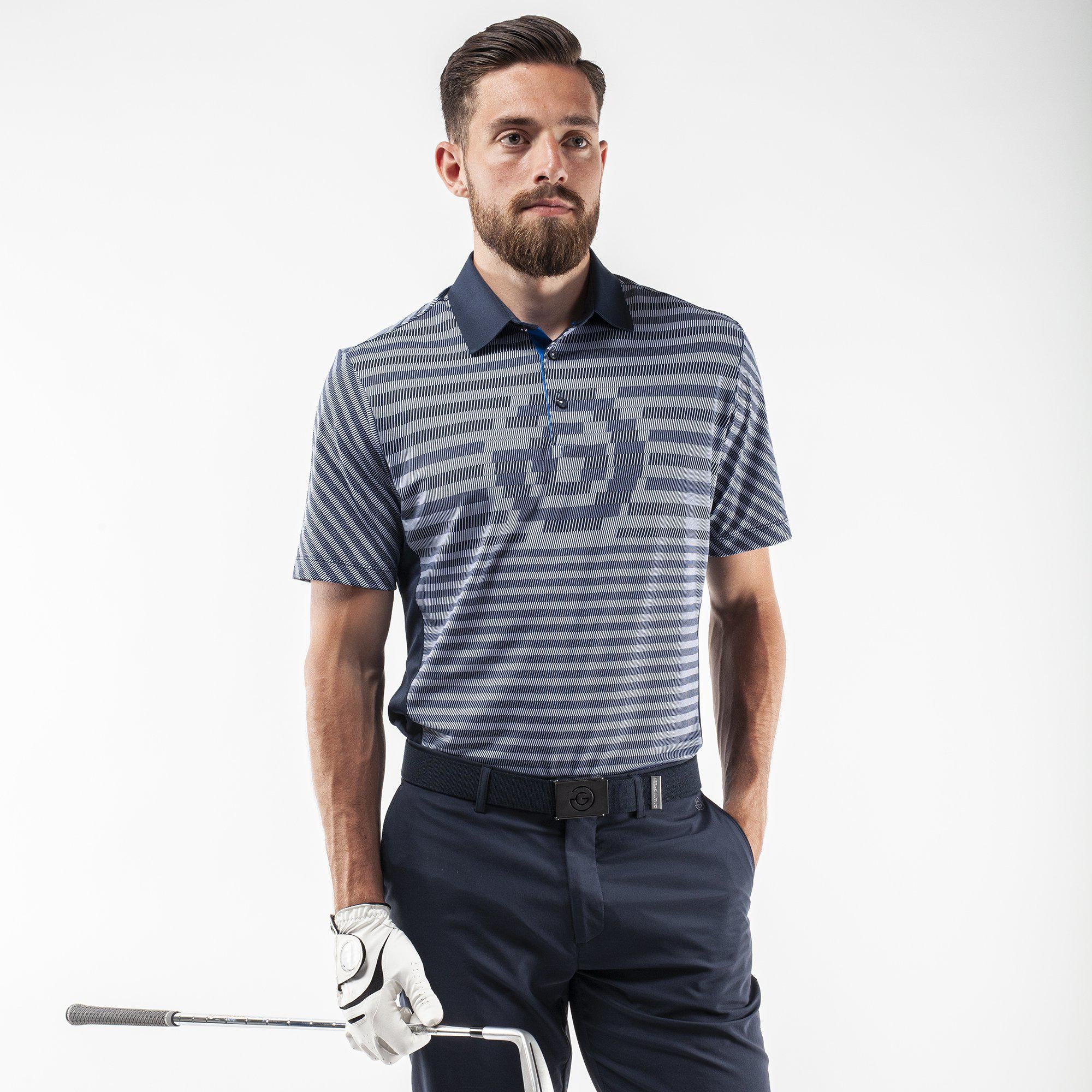 Mathis Breathable short sleeve shirt Navy Galvin Green