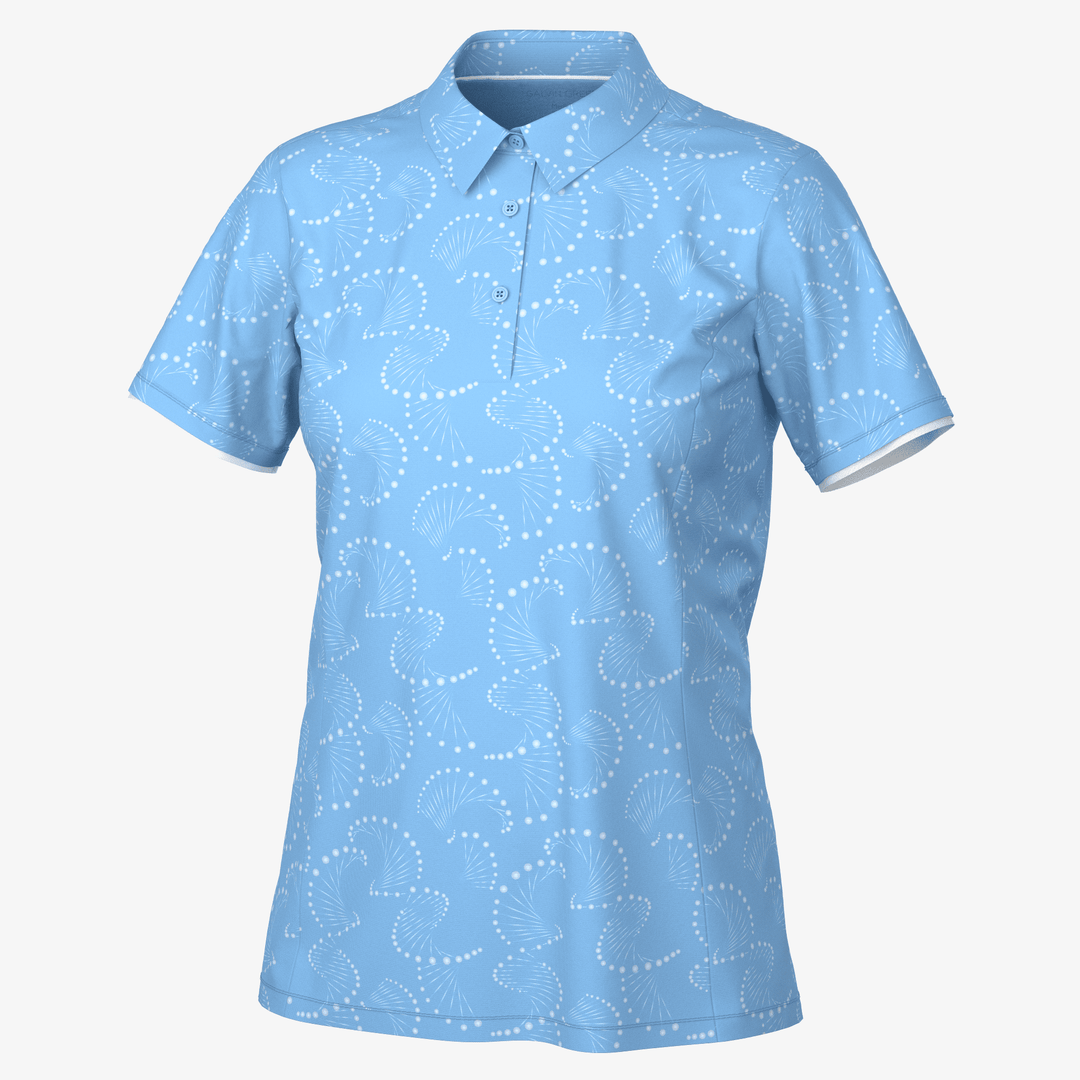 Mandy is a Breathable short sleeve golf shirt for Women in the color Alaskan Blue/White(0)