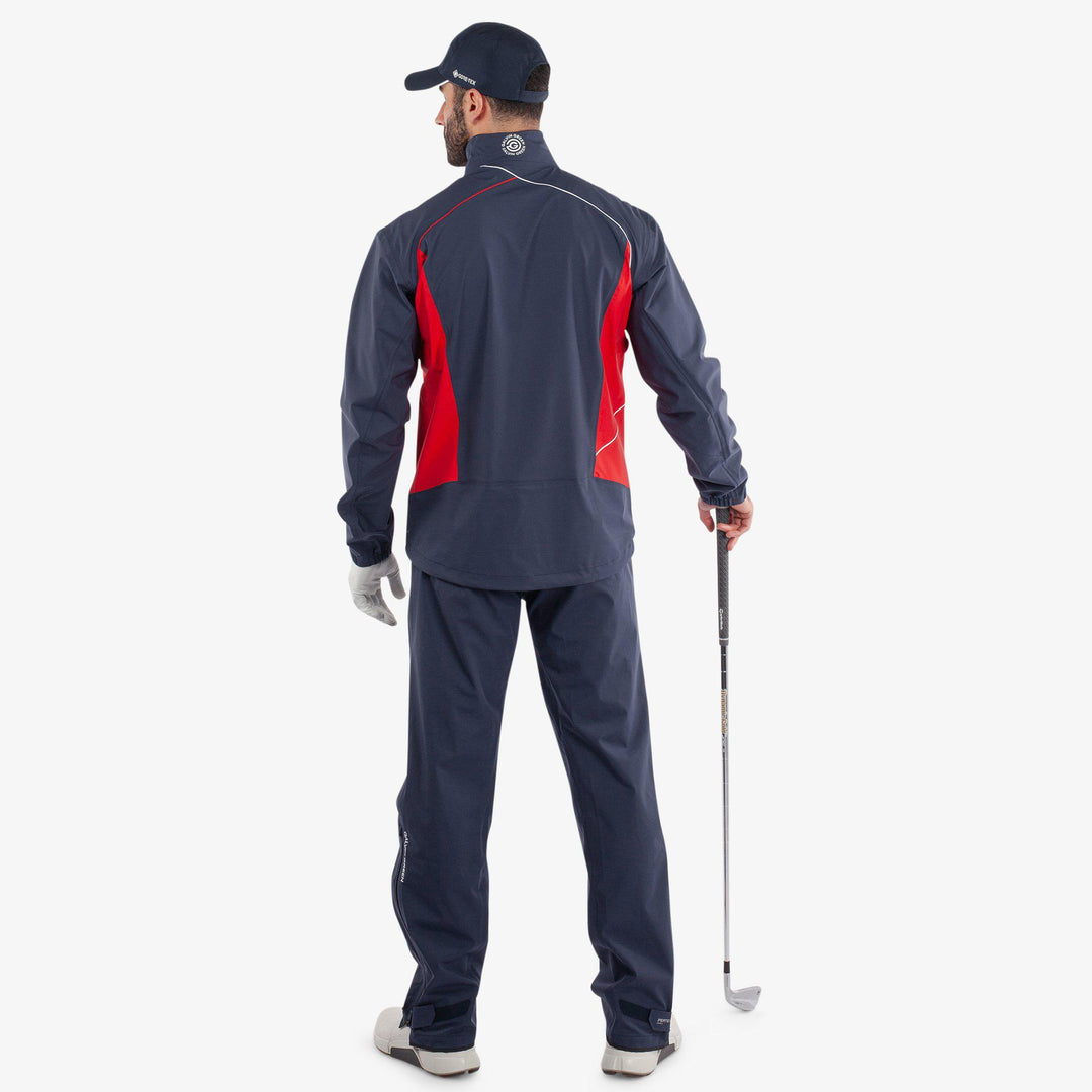 Ames is a Waterproof golf jacket for Men in the color Navy/Red(8)