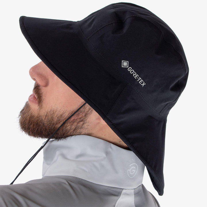Aqua cresting is a Waterproof golf hat in the color Black(3)