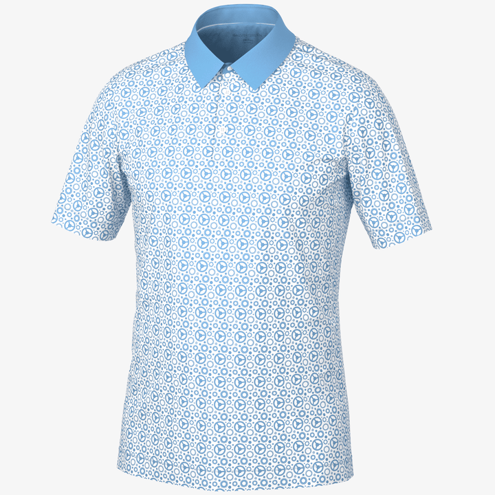 Miracle is a Breathable short sleeve golf shirt for Men in the color Alaskan Blue/White(0)