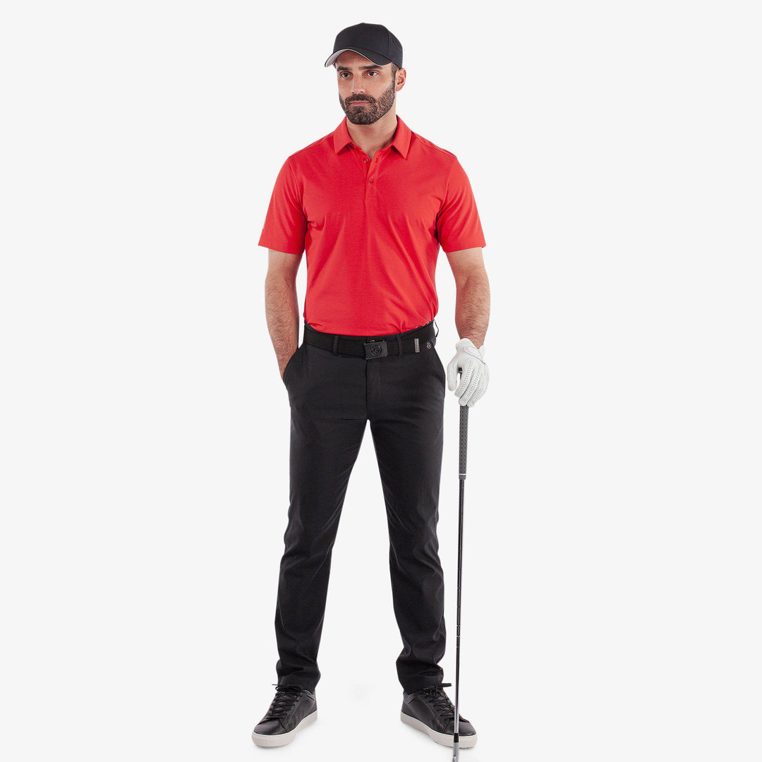 Marcelo is a Breathable short sleeve golf shirt for Men in the color Red(2)